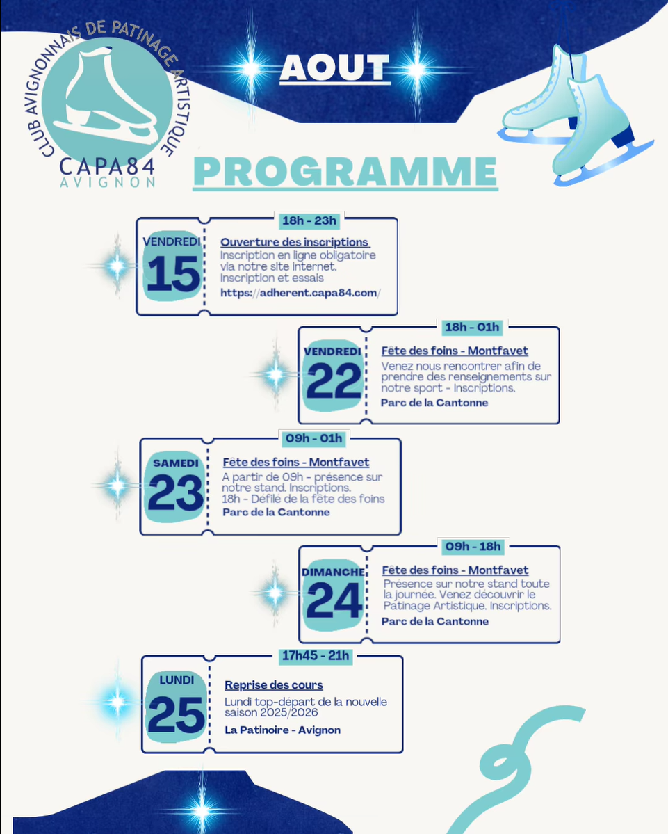 Programme d’Aout 2025