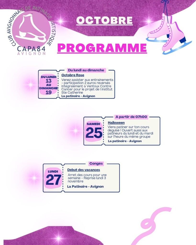 Programme d’octobre 2025